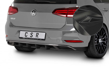 Spoiler pod zadní nárazník CSR - VW Golf 7 17-19 carbon look lesklý