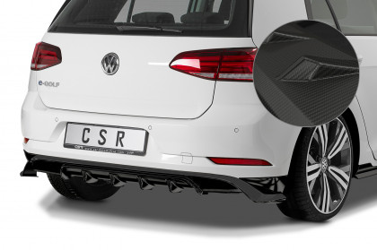 Spoiler pod zadní nárazník, difuzor CSR - VW Golf 7 / e-Golf carbon look matný