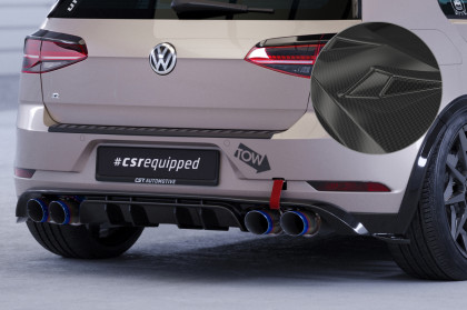 Spoiler pod zadní nárazník, difuzor VW Golf 7 (Typ AU) R - Carbon look lesklý