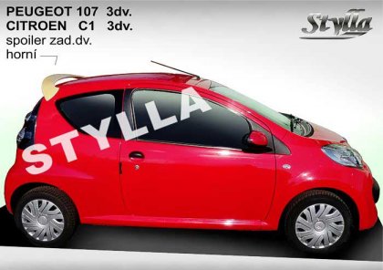 Spoiler zadní dveří horní, křídlo Stylla Citroen C1 3dv.