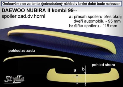 Spoiler zadní dveří horní, křídlo Stylla Daewoo Nubira II combi 99-