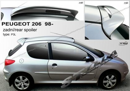 Spoiler zadní dveří horní, křídlo Stylla Peugeot 206 98-