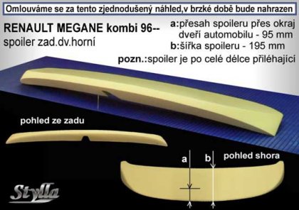 Spoiler zadní dveří horní, křídlo Stylla Renault Megane I combi 96-02