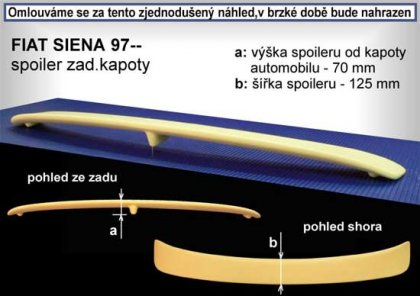 Spoiler zadní kapoty, křídlo Stylla Fiat Siena sedan 96-