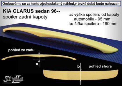 Spoiler zadní kapoty, křídlo Stylla KIA Clarus I sedan 96-99