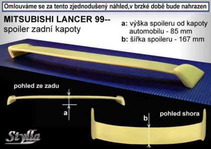 Spoiler zadní kapoty,křídlo Stylla Mitsubishi Lancer sedan 99-03