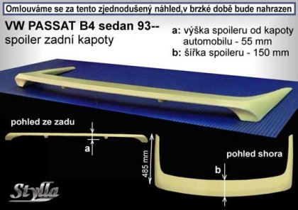 Spoiler zadní kapoty, křídlo Stylla VW Passat B4 sedan 93-96