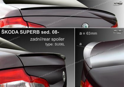 Spoiler zadní kapoty,odrthová lišta větší Stylla - Škoda Superb II 08-15