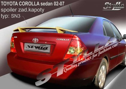 Spoiler zadní kapoty SN3, křídlo Stylla Toyota Corolla sedan 02-07