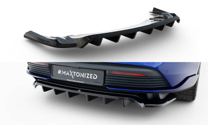 Spoiler zadního nárazniku Porsche Taycan Turbo S Mk1  černý lesklý plast