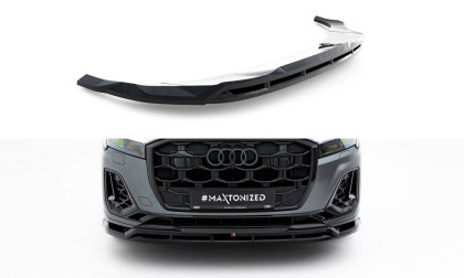 Spojler pod nárazník lipa Audi Q7 S-Line Mk2 Facelift 2 černý lesklý plast