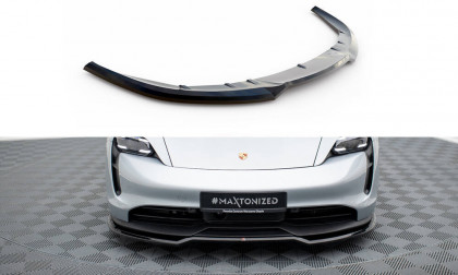 Spojler pod nárazník lipa Porsche Taycan Mk1 černý lesklý plast