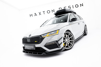 Spojler pod nárazník lipa V.5 Škoda Octavia RS Mk4 černý lesklý plast
