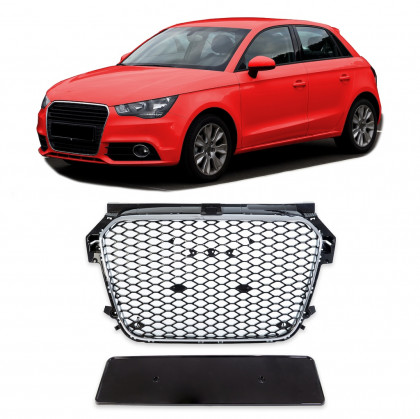 Sportovní maska AUDI A1 (8X) 10-15 RS TYPE černá lesklá/chrom