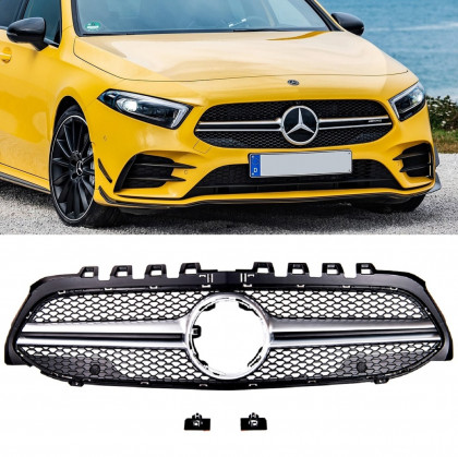 Sportovní maska - Mercedes-Benz A-Class A-Class (V177) Sedan (W177) Hatchback 2018- AMG style - chrom / černá matná