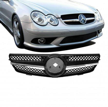 Sportovní maska - Mercedes-Benz CLK (C209) Coupe (A209) Cabrio 2002-2009 ABS style - chrom / černá lesklá