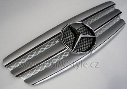 Sportovní maska Mercedes-Benz W211 02-06 CL LOOK chrom/stříbrná