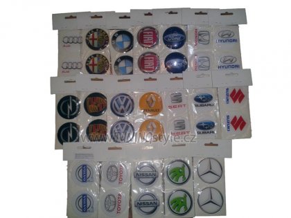 Středové 3D znaky krytů kol - 4ks 55mm - Nissan