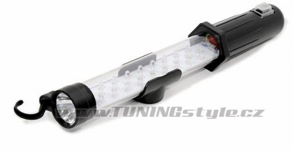Svítilna montážní 27+7LED nabíjecí 12/220V s magnetem