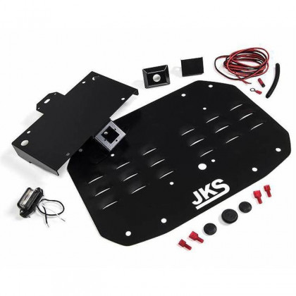 Tailgate vent cover with license plate mount JKS