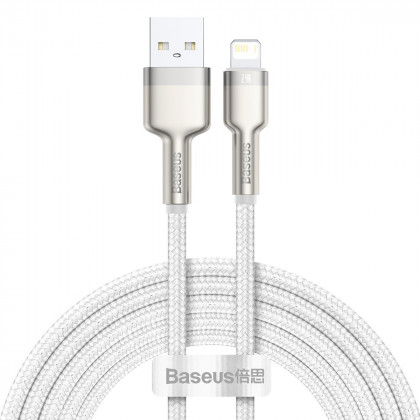 USB kabel Lightning Baseus Cafule, bílý 2,4A 200 cm