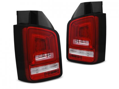 Zadní světla LED BAR s LED s SEQ blinkrem VW T5 03-09 červená