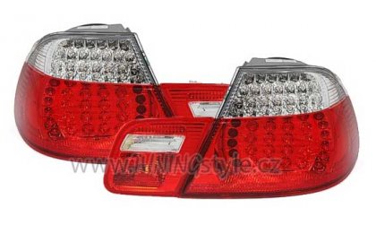 Zadní světla LED BMW E46 Cabrio červená / chrom