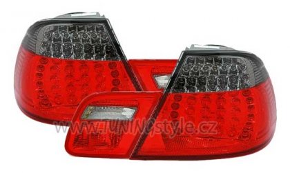 Zadní světla LED BMW E46 Limo 02-04 červená / chrom tmavé