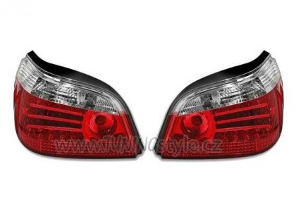 Zadní světla LED BMW E60 04- Limo červená / chrom