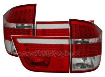 Zadní světla LED BMW E70 X5 07-10 červená/chrom