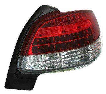 Zadní světla LED Peugeot 206 červená/chrom