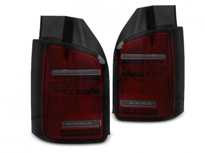 Zadní světla LED s LED dynamickým blinkrem VW T5 10-15 křídlové dvěře - červené kouřové