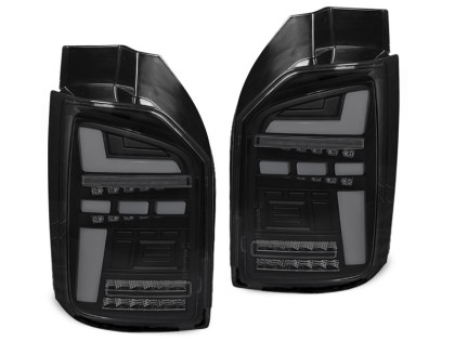 Zadní světla LED s LED dynamickým blinkrem VW T6.1 2019-2024 výklopné dveře, OEM žárovka - černá kouřová