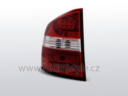 Zadní světla LED Škoda Octavia II kombi 04- červená/chrom