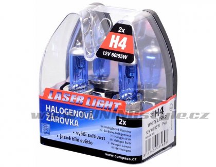 Žárovka 12V  H4  60/55W P43t WHITE LASER  2ks