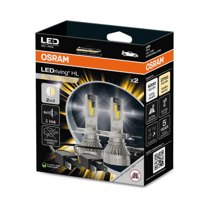 Žárovka, LED OSRAM H4 12V 44W 64193DWALL-2HB HL ALLSEASON