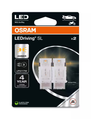 Žárovka OSRAM 3157DYP-2BL LED P27/7W 12V oranžová