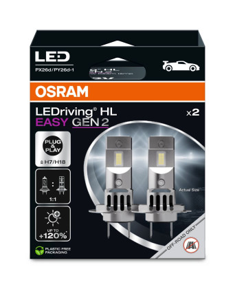 Žárovka, OSRAM LED H7/H18 64210DWESY2-2HB HL EASY GEN2