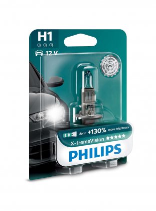 Žárovka Philips H1 Philips X-TremeVision 12V 60/55W 12258XV+B1