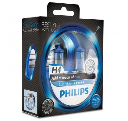 Žárovka Philips H4 ColorVision Blue 12342CVPBS2 2ks 