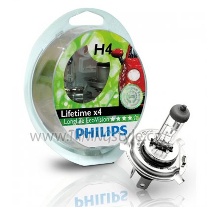 Žárovka Philips H4 LongLife EcoVision 12342LLECOS2