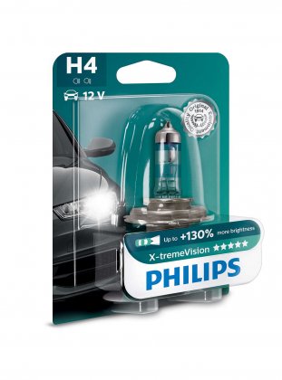 Žárovka Philips H4 Philips X-TremeVision 12V 60/55W 12342XV+B1