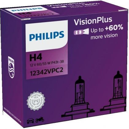 Žárovka Philips H4 VisionPlus 12342VPC2
