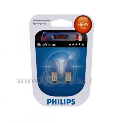 Žárovka Philips H6W Blue Vision Xenon effect 12V 6W