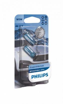 Žárovka Philips W5W WhiteVision Ultra 12V 5W 12961WVUB2