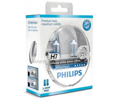 Žárovka Philips White Vision 2ks 12972WHVSM H7 12V 55W