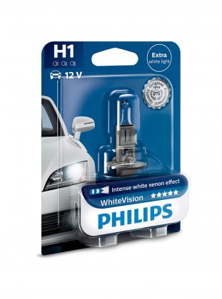 Žárovka Philips WhiteVision 1ks 12258WHVB1 H1 12V 55W