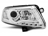 Přední světla LED TubeLights a LED denními světly Audi A6 4F xenon 04-08 chrom