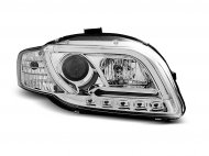 Přední světla s LED TubeLights denními světly Audi A4 B7 04-07 chrom