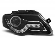 Přední světla angel eyes s LED VW Passat 3C 05-10 černá